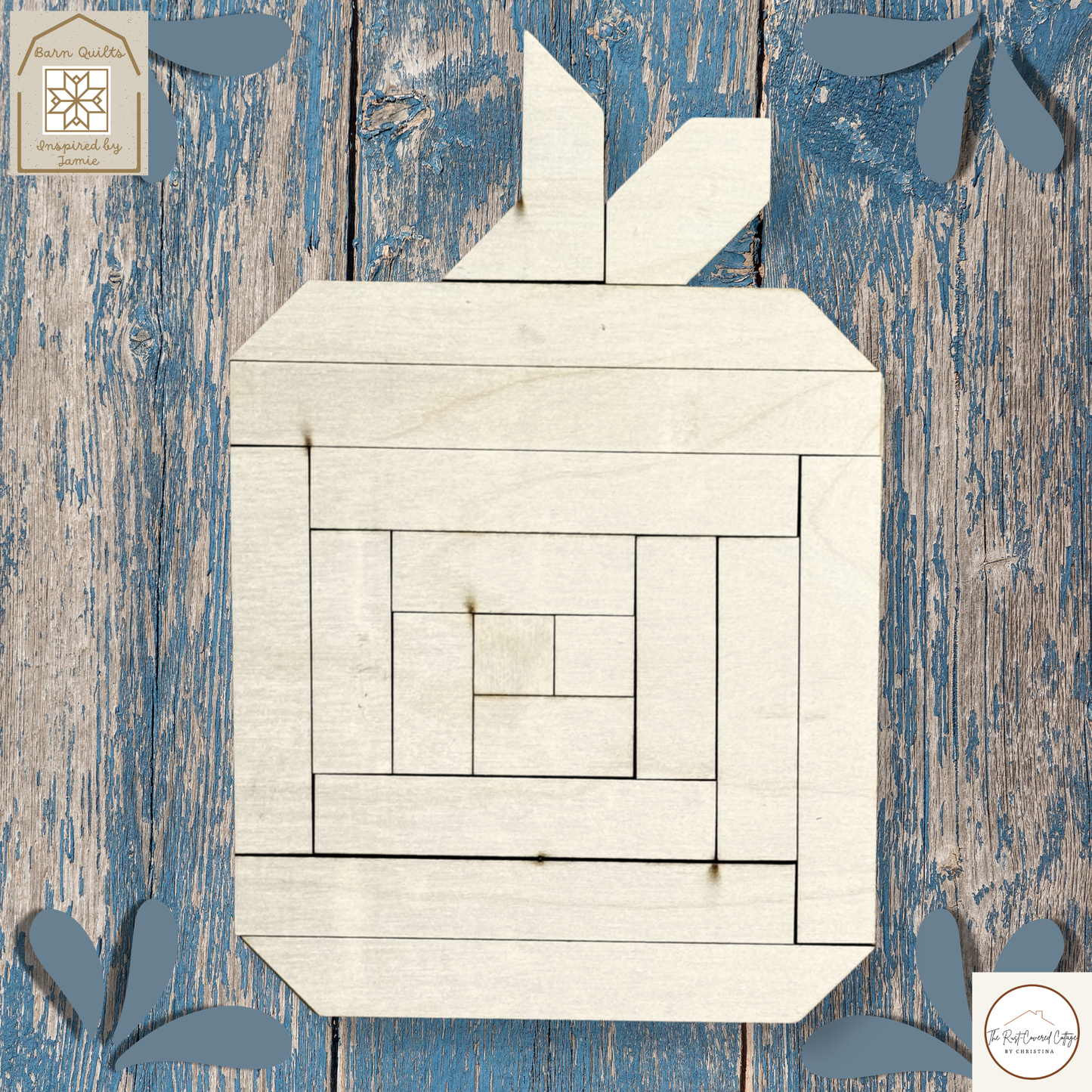 Log Cabin Pumpkin Quilt Block