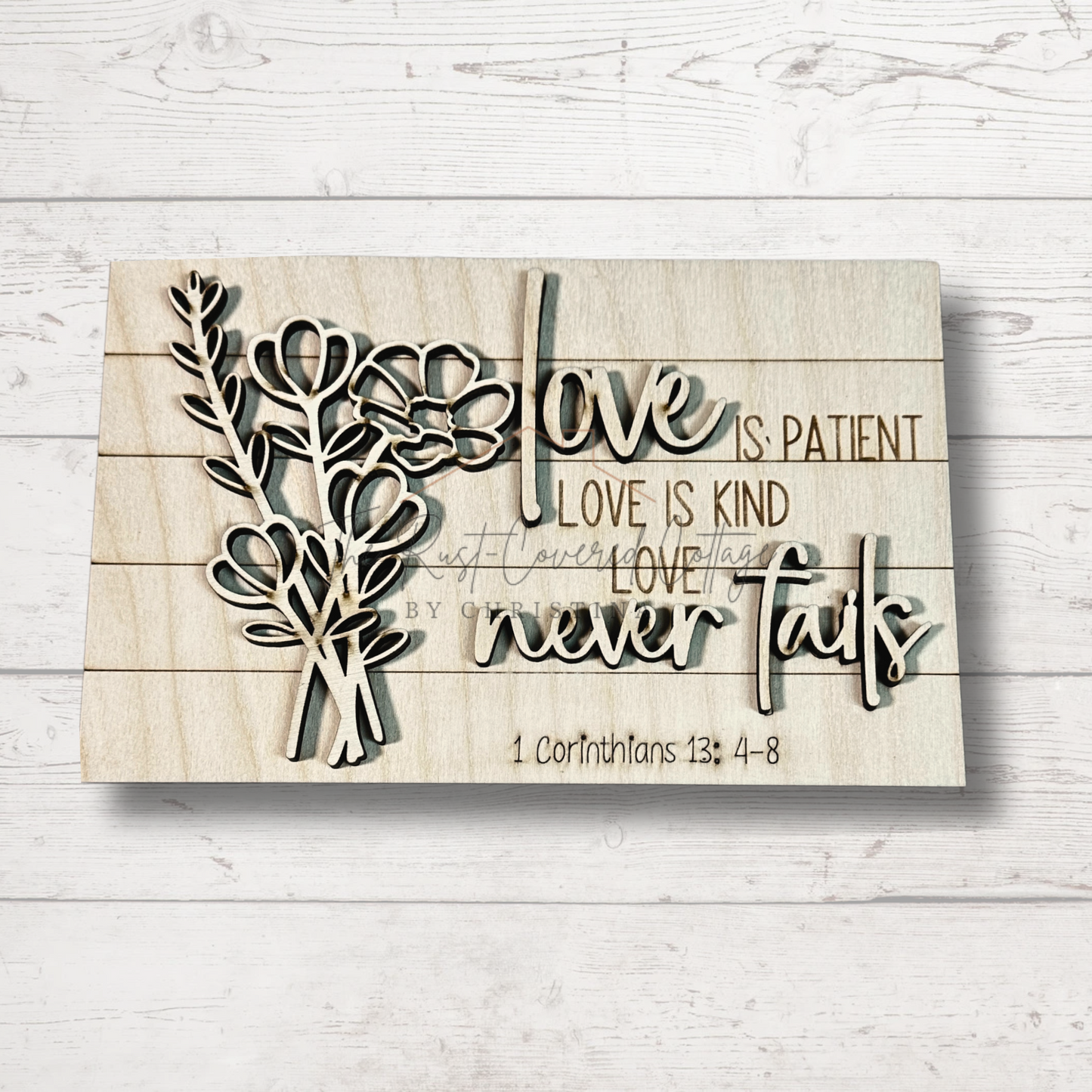 "Love Is Patient" Farmhouse Frame Insert – DIY Laser Cut Kit