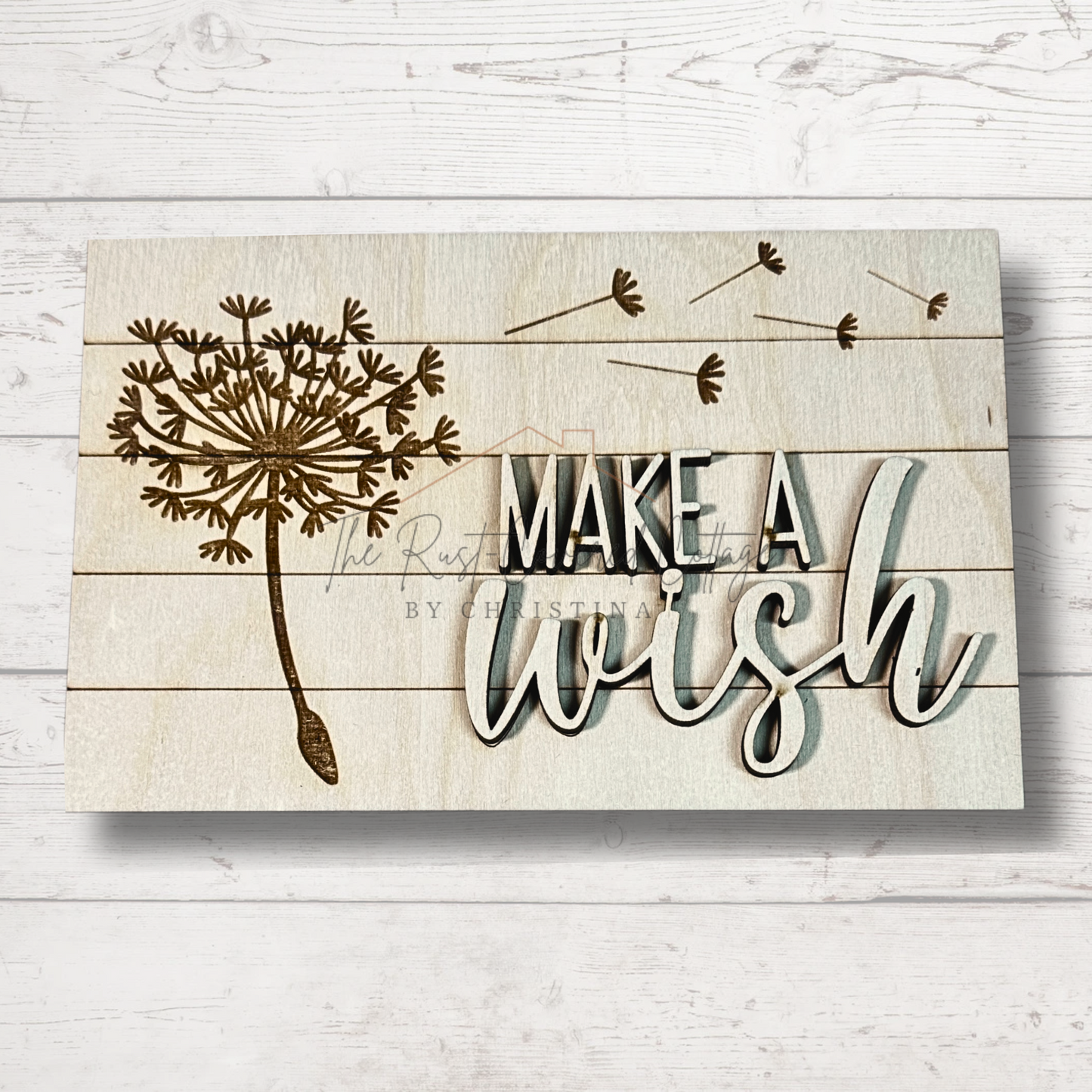 "Make A Wish" Farmhouse Frame Insert – DIY Laser Cut Kit