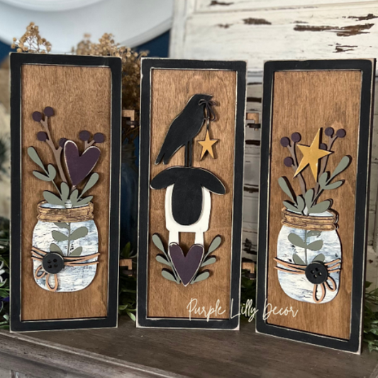 Mason Jar Hinged Sign Set