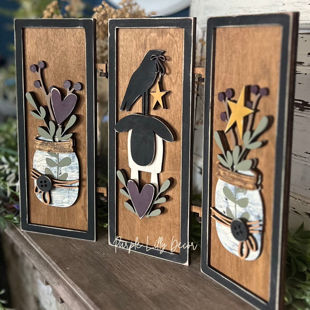 Mason Jar Hinged Sign Set