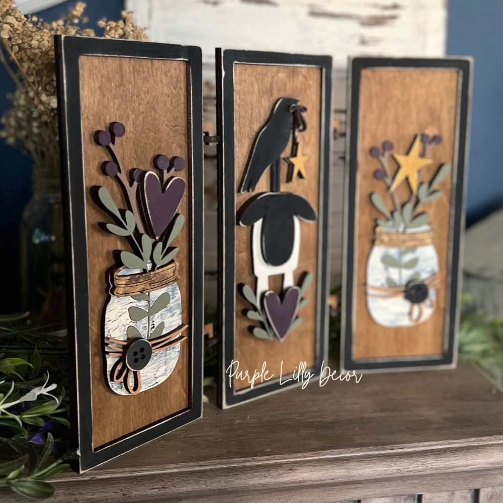 Mason Jar Hinged Sign Set