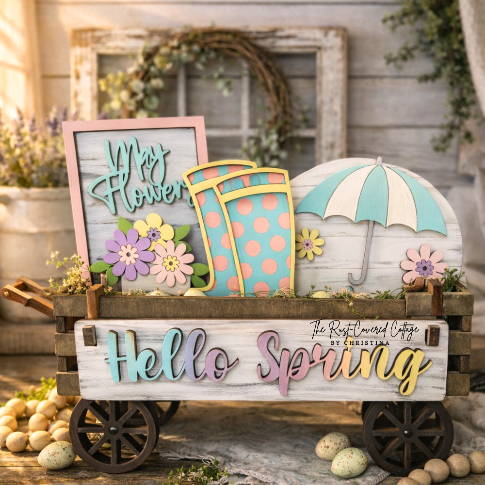 May Flowers Wagon Insert Wood Kit