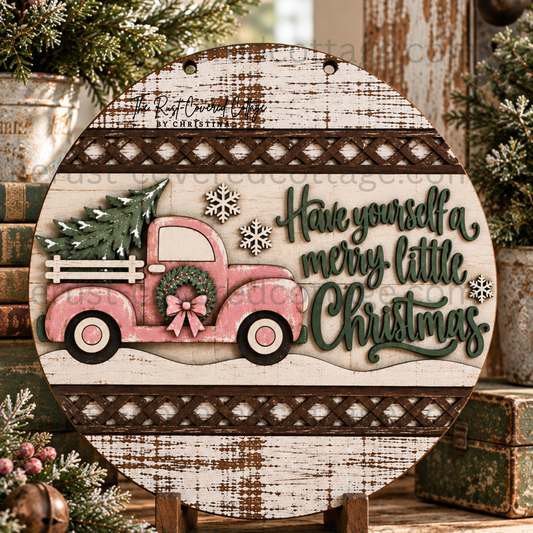 Merry Little Christmas Interchangeable Round Insert