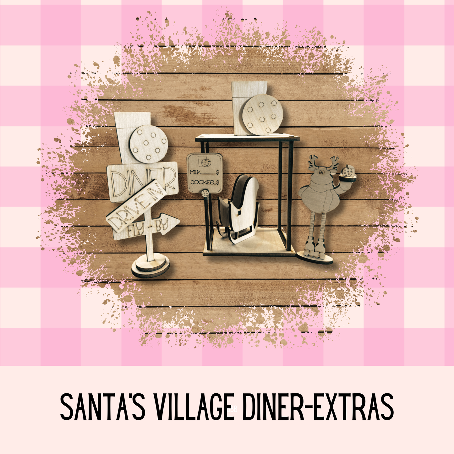 Santa's Village Diner | Laser-Cut | Holiday Decor