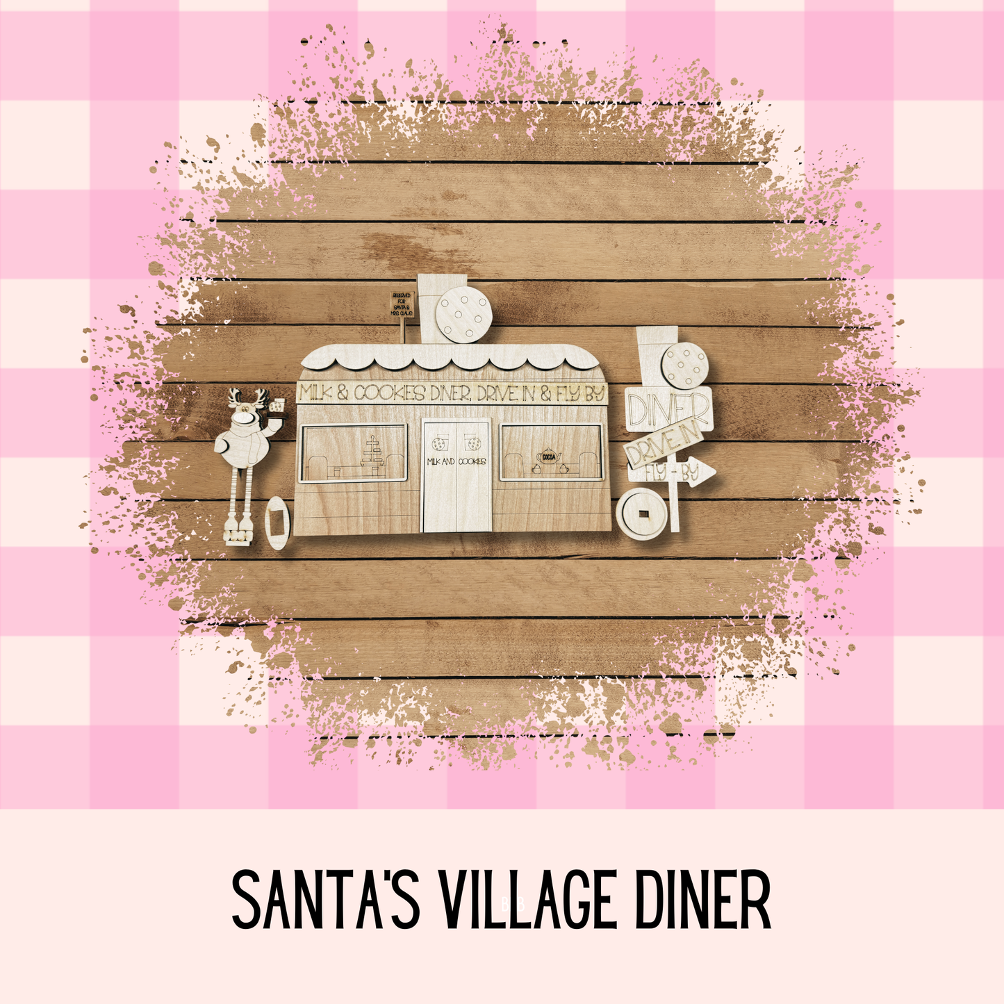 Santa's Village Diner | Laser-Cut | Holiday Decor