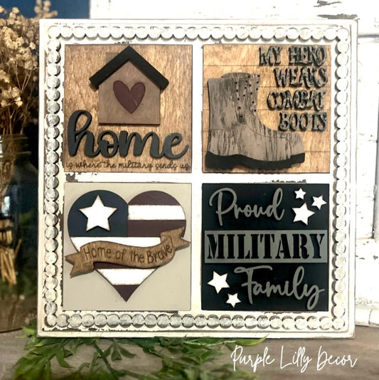 Proud Military Family Mini Sign Set