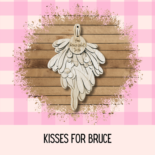 Kisses for Bruce Mistletoe Decor | Double-Sided | Holiday Decor