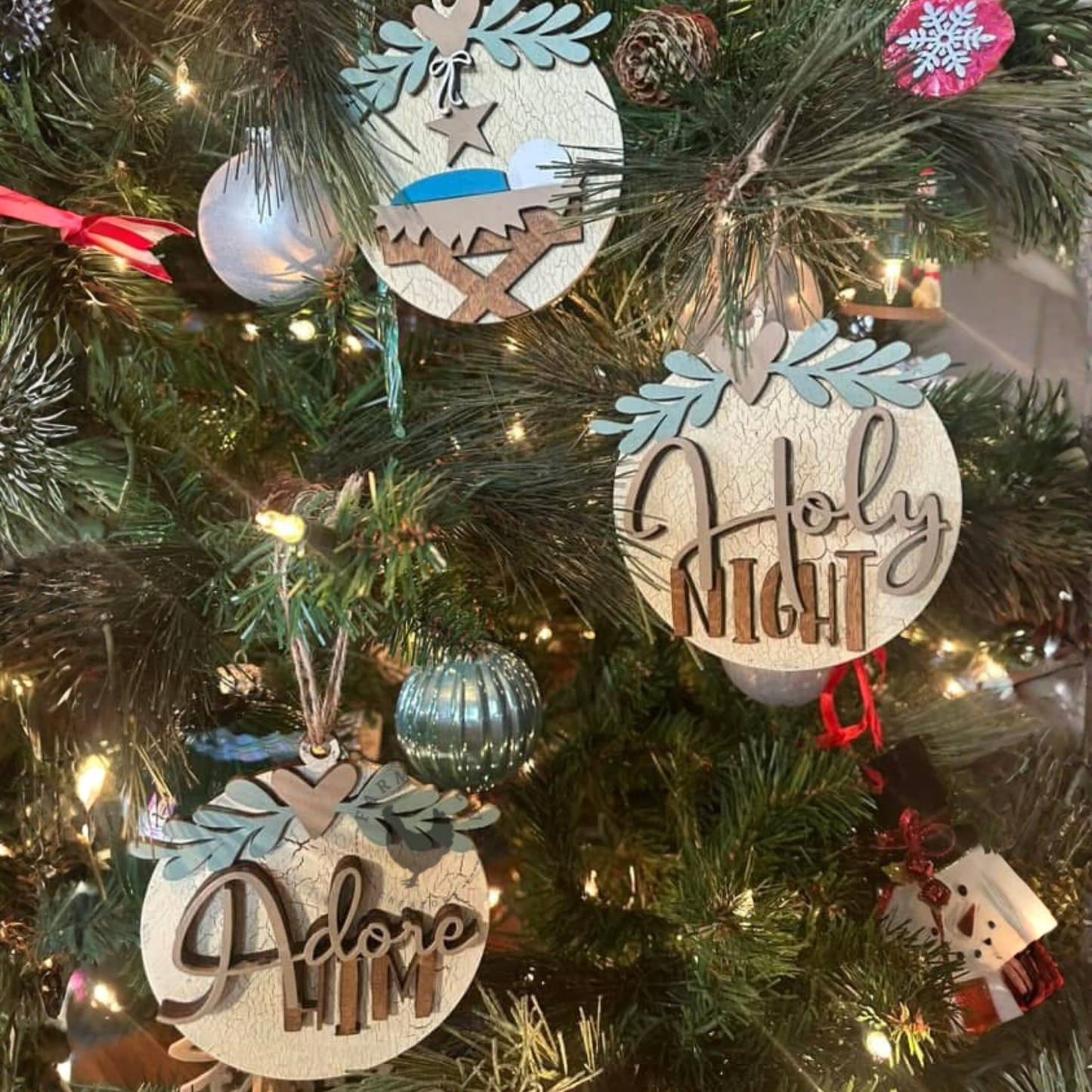 Nativity Blessings: Baby Jesus Ornament Set | Laser Cut | DIY