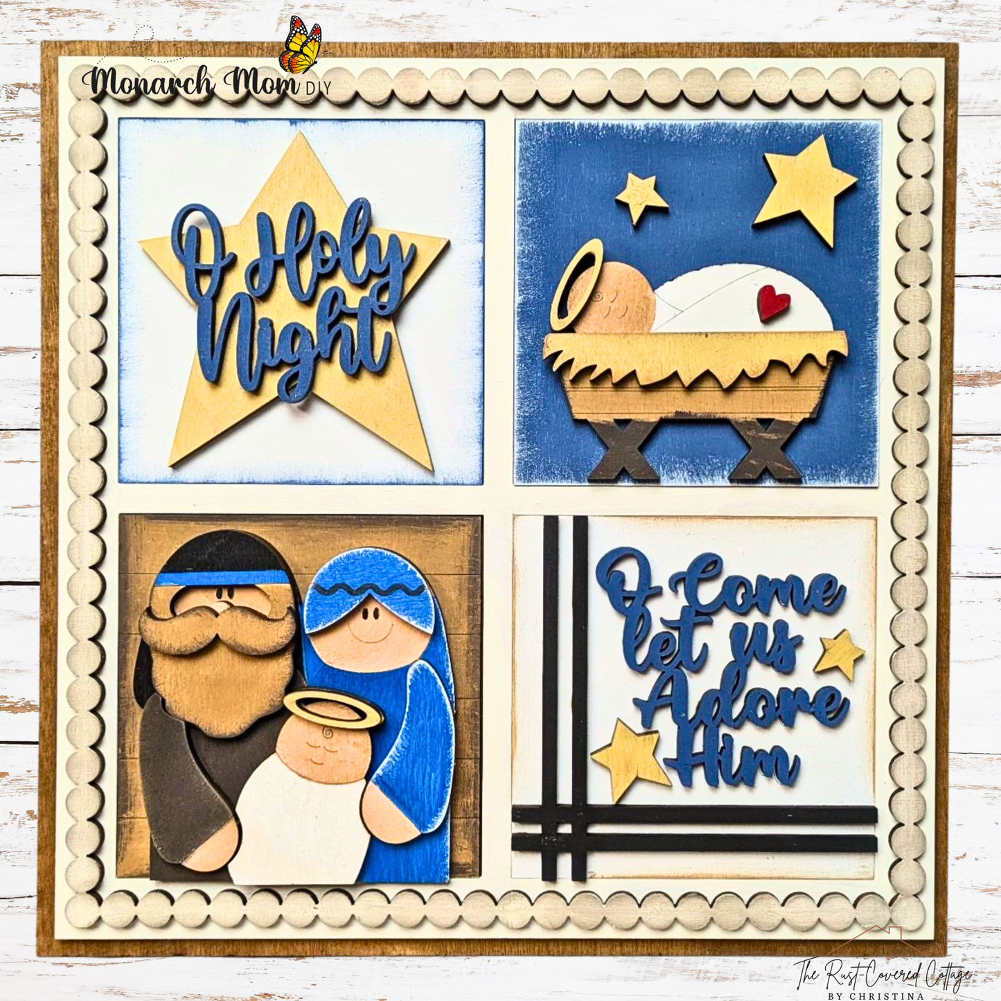 Nativity Mini Interchangeable Signs | Unfinished DIY Wood Set (4)