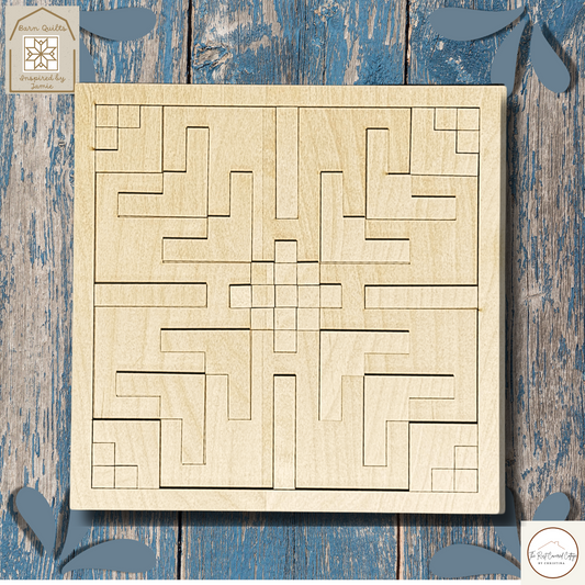 Nordic Snowflake Quilt Block | Laser Cut Wood Kit