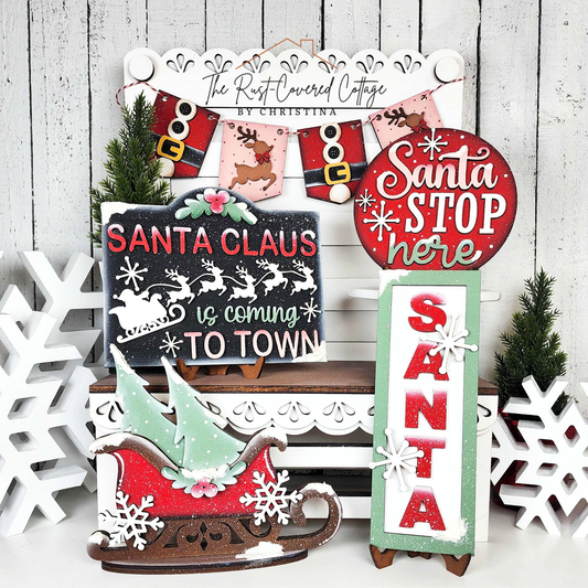 North Pole Decor Set | Layered Christmas Wood Kit | Laser Cut