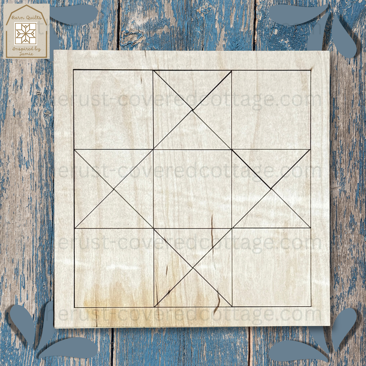 Ohio Star Classic Quilt Block unfinished DIY wood kit by Rō.12 Creations