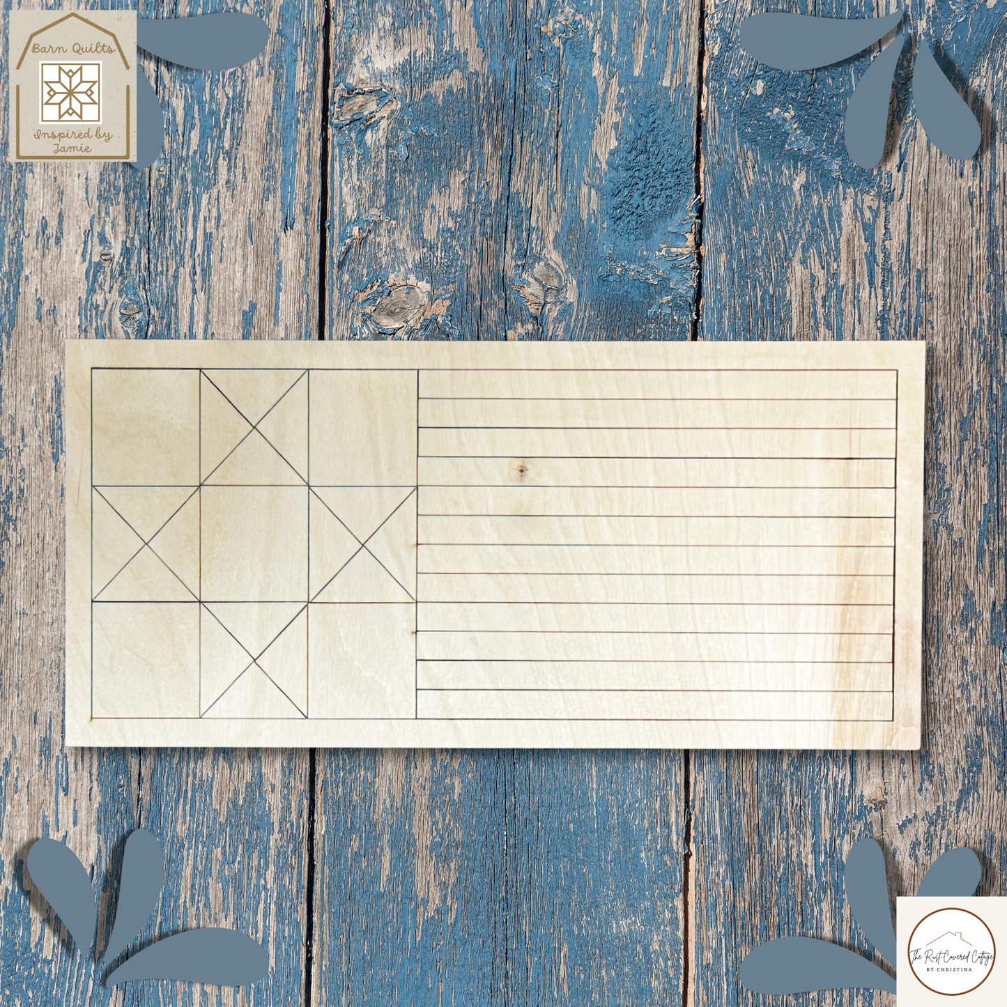 Ohio Stars & Stripes Quilt Block- Barn Quilt DIY Wood Kit