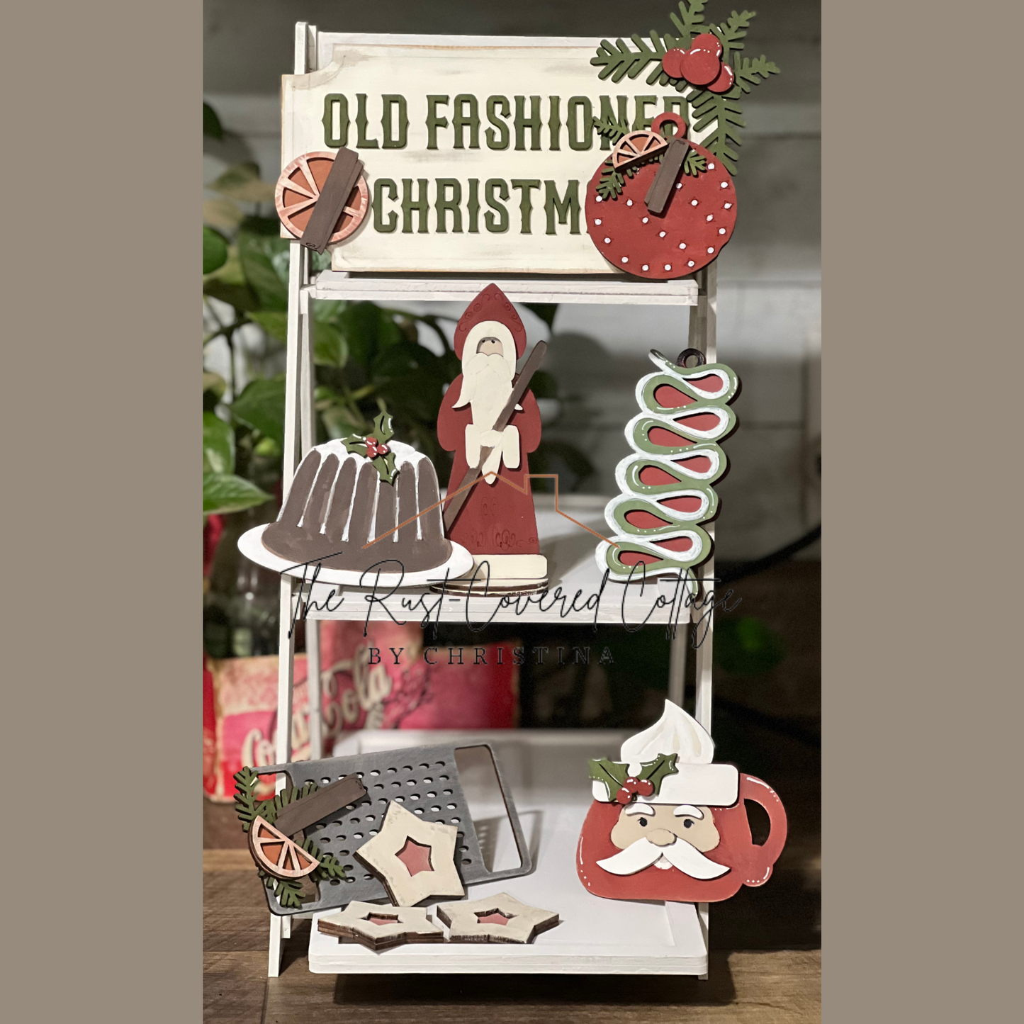 "Old Fashioned Christmas" Embellishment Kit|Tiered Tray| Laser Cut |DIY