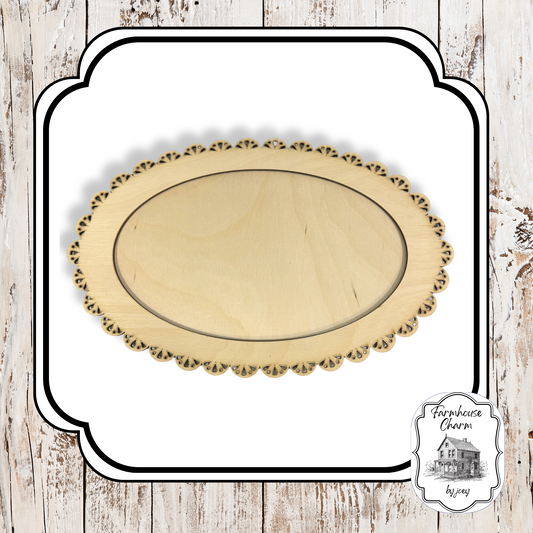 Vintage Lace Oval Platter| DIY| Decor