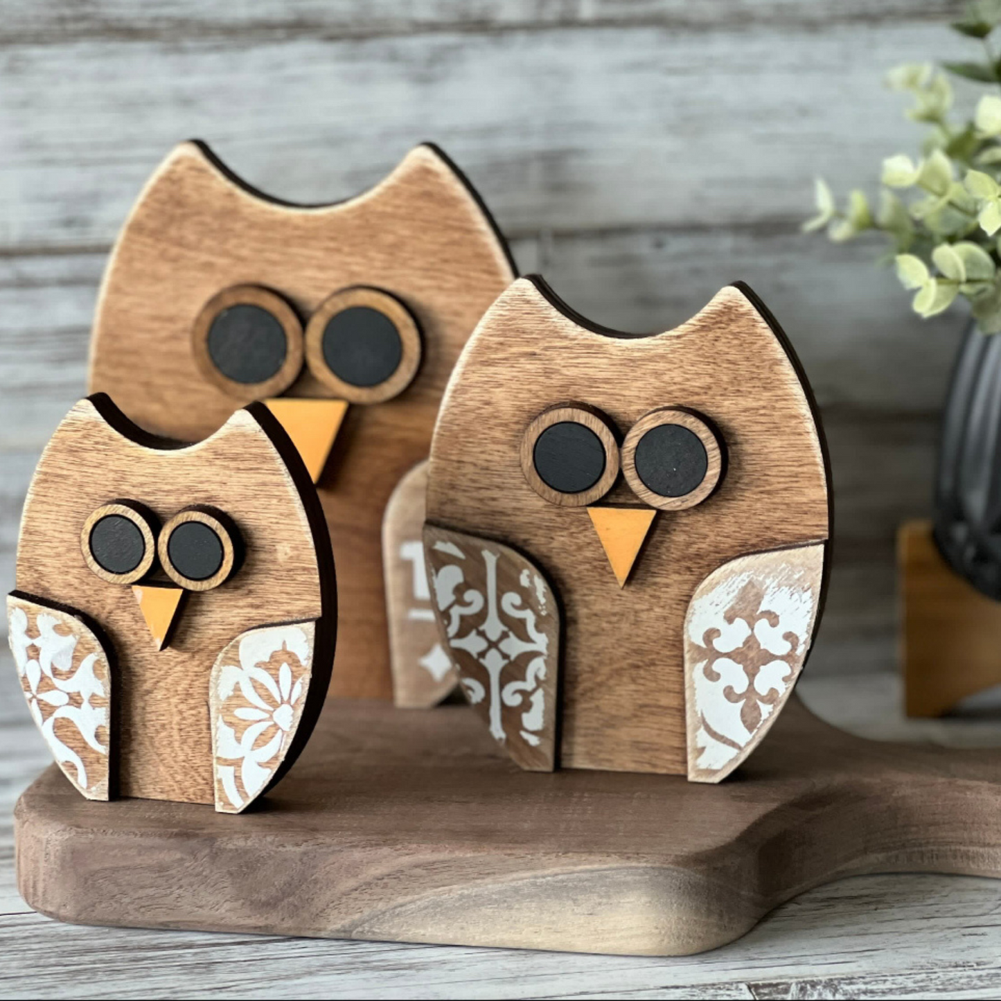 Owl Trio Shelf Sitters | DIY Laser Cut Wood Kit