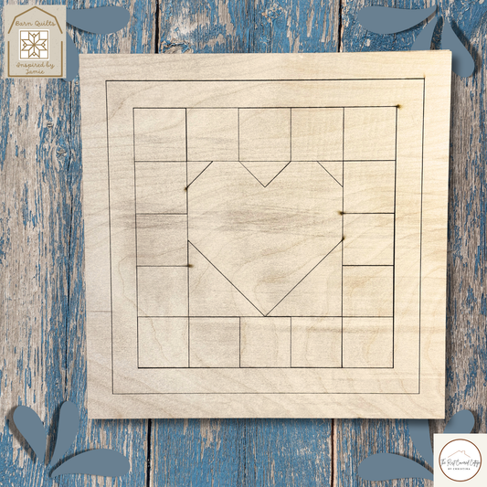 Patchwork Valentine Quilt Block | DIY Wood Kit