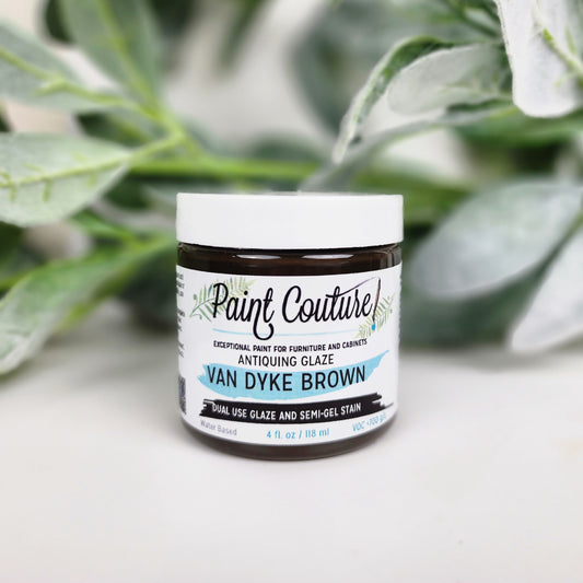 Van Dyke Brown Antiquing Glaze – Paint Couture (1 oz & 2 oz)