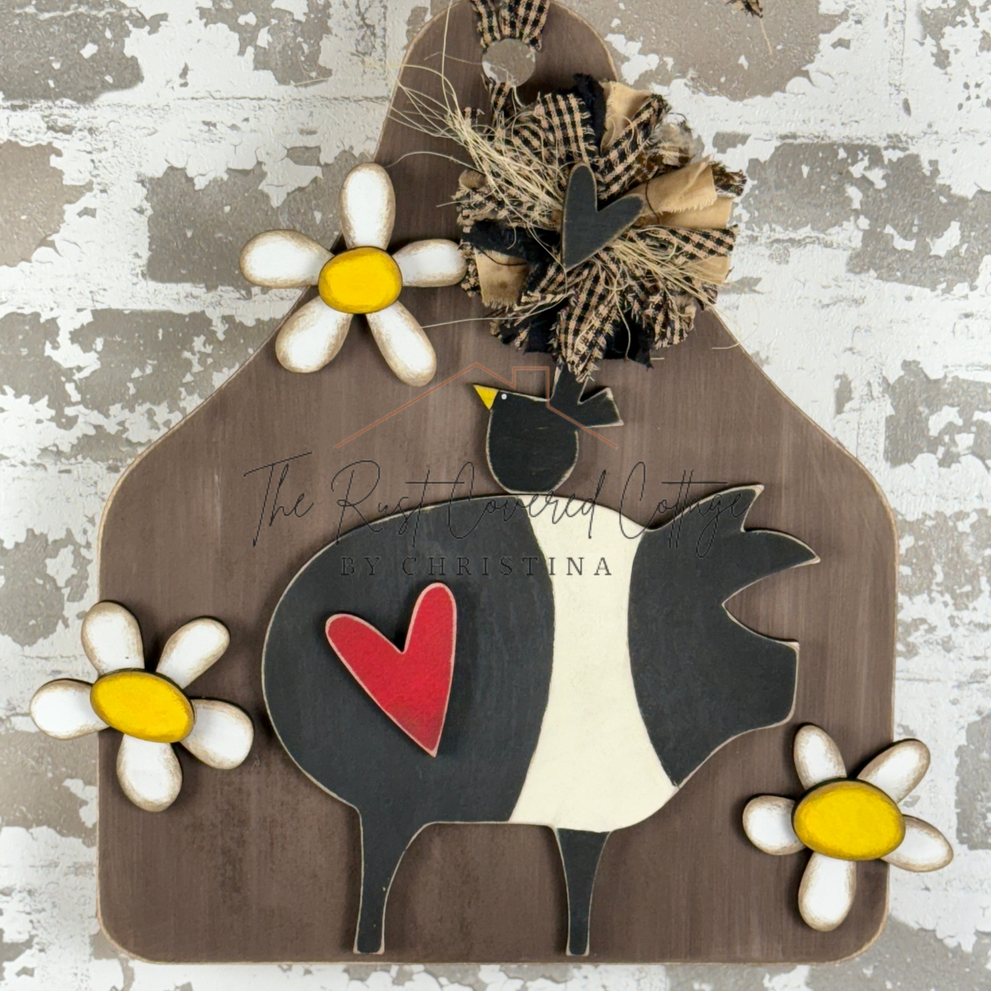 Farmhouse Cow Tag Hanging Sign – DIY Wood Kit