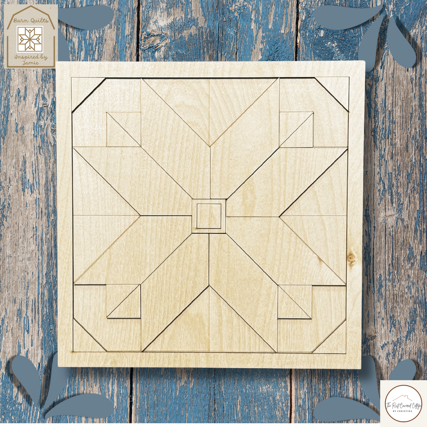 Poinsettia Quilt Block | Laser Cut Wood Kit