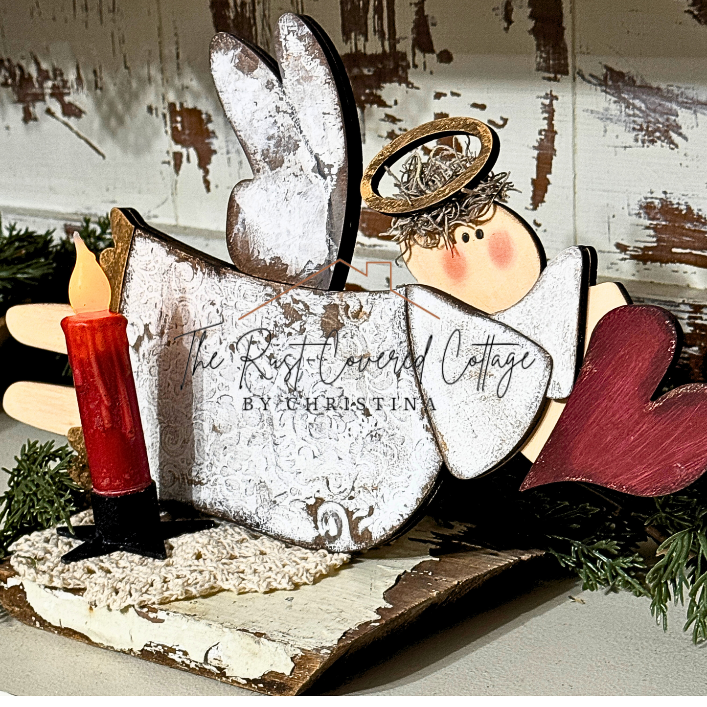 Prim Finished Prim Flying Angel Wood Kit | Home Decor