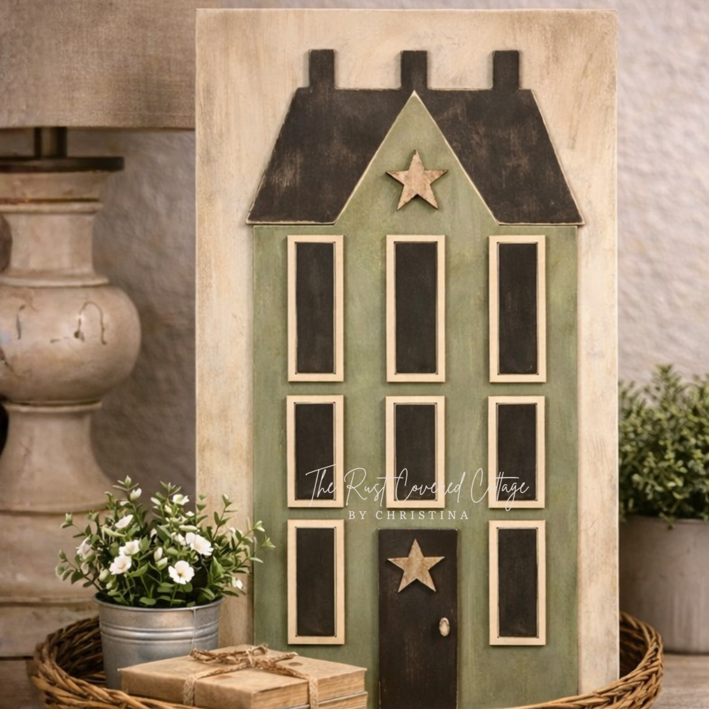 Saltbox House Sign | DIY Wood Kit | Laser Cut Primitive Decor