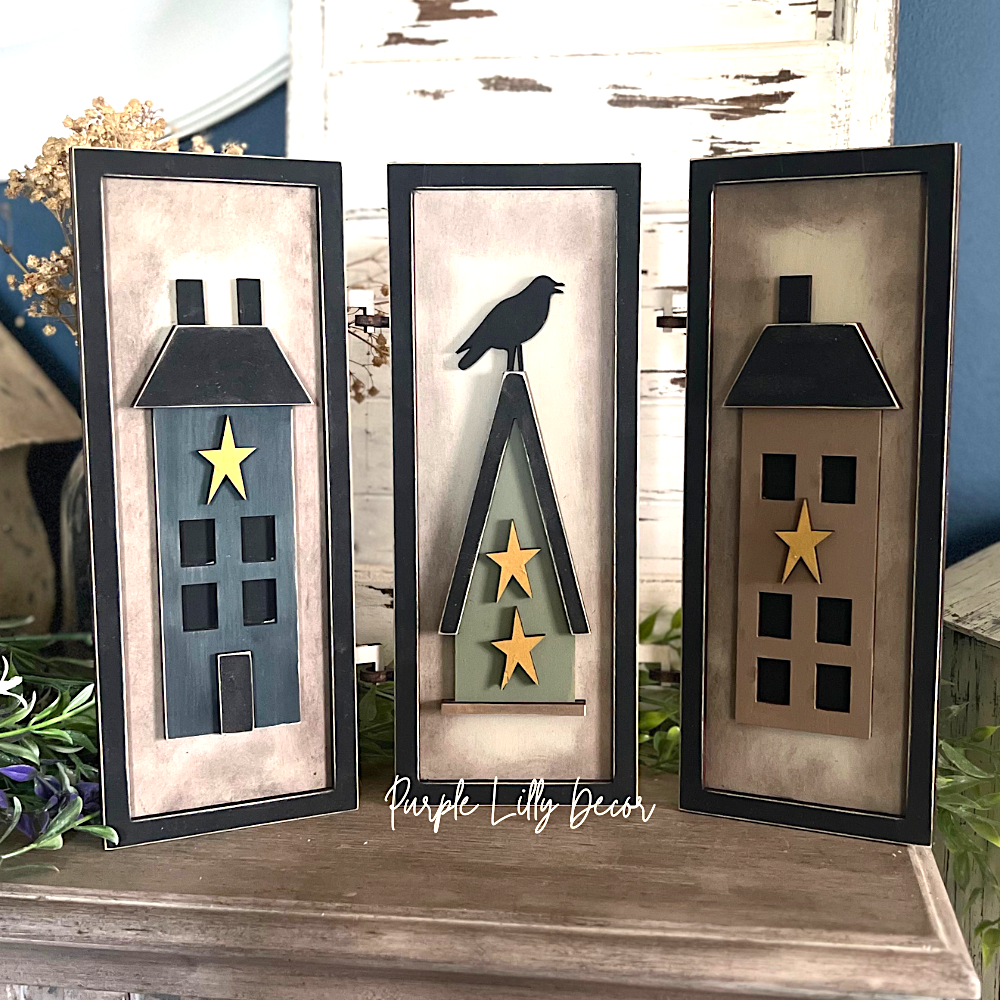 Primitive Houses Hinged Sign Set