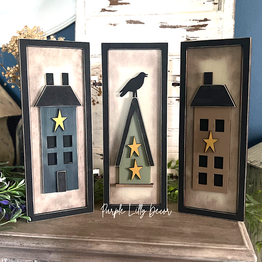 Primitive Houses Hinged Sign Set