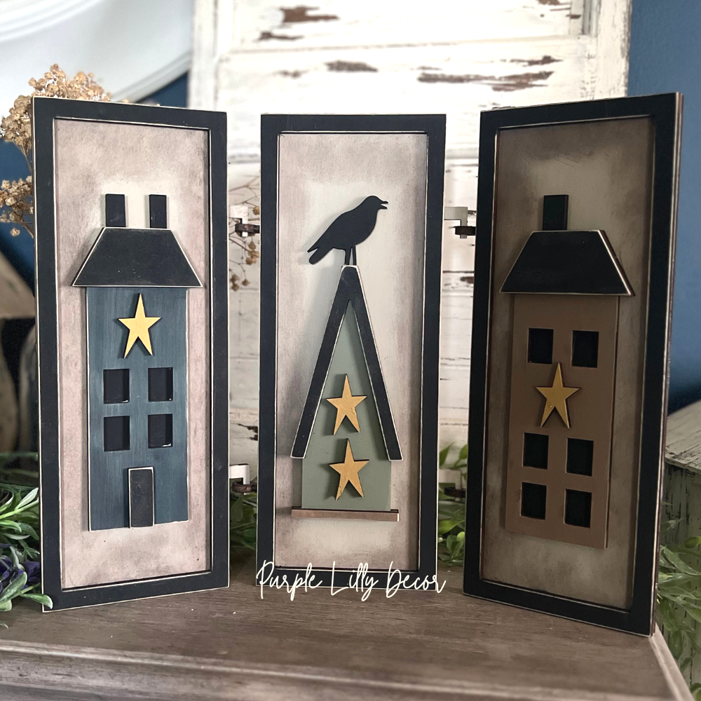 Primitive Houses Hinged Sign Set