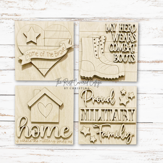 Proud Military Family Mini Sign Set