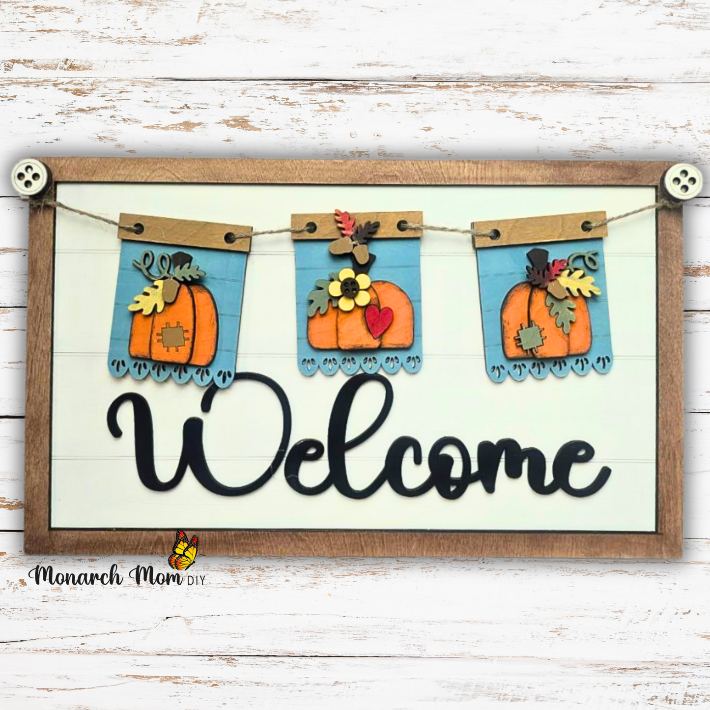 Pumpkin Patch Banner | Interchangeable Hello & Welcome Sign Kit | DIY Laser Cut Wood