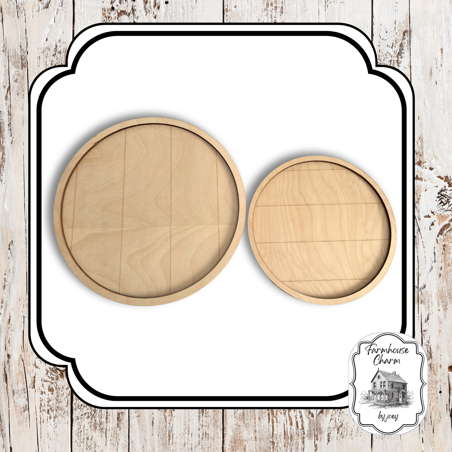 Round Shiplap Surface with Frame Set| DIY| Laser Cut