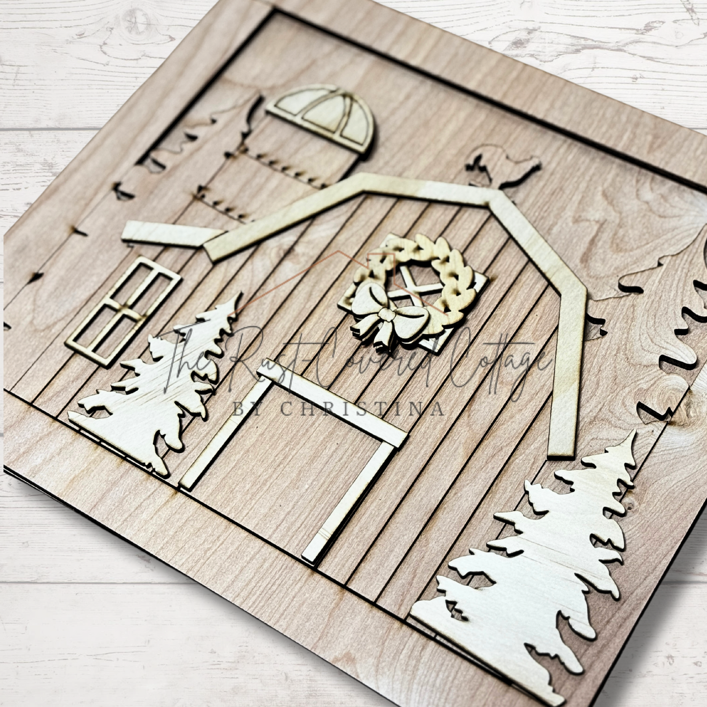 Rustic Farmhouse Barn Wood Kit – 12” x 11” | Cozy Farmhouse Craft