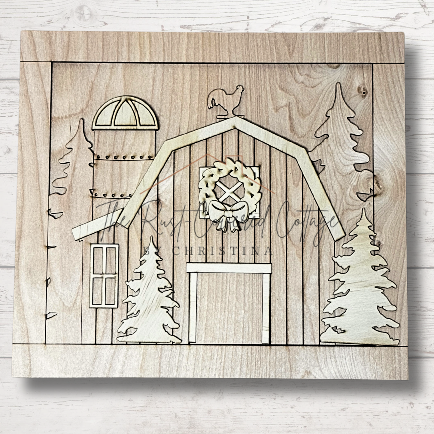 Rustic Farmhouse Barn Wood Kit – 12” x 11” | Cozy Farmhouse Craft