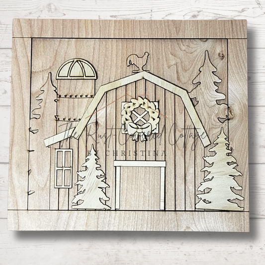 Rustic Farmhouse Barn Wood Kit – 12” x 11” | Cozy Farmhouse Craft