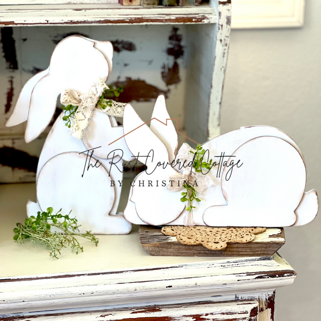 Rustic Wooden Bunny Pair - 15" x 7.5" DIY Kit – The Rust-Covered ...