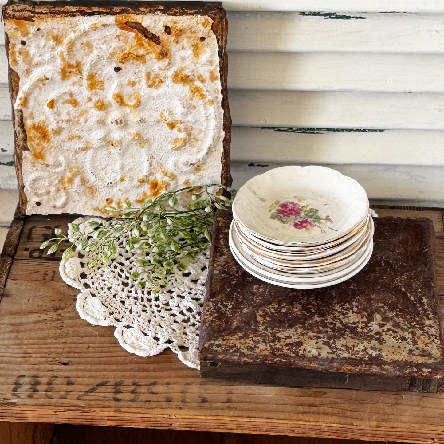Rusty Tin Squares Set of 2