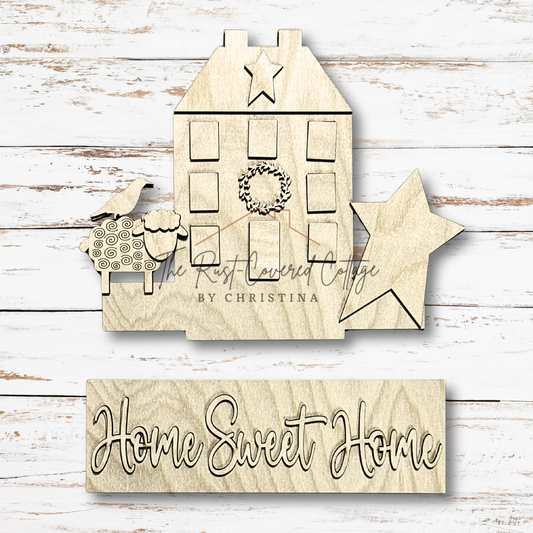 Saltbox House Window Box Insert | Home Sweet Home | DIY Wood Kit