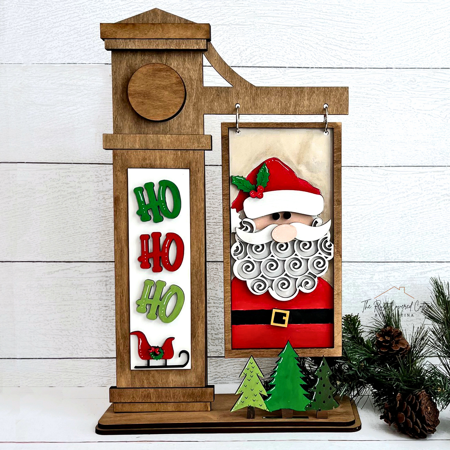 Santa Insert for Interchangeable Sign Post Holder | Laser Cut Christmas Wood Kit
