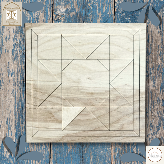 Sawtooth Snowman Quilt Block | Laser Cut DIY Wood Kit | 1/4" Birch, 10.5" Unfinished