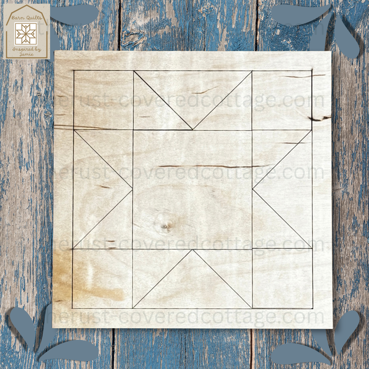 Sawtooth Star Classic Quilt Block unfinished DIY wood kit by Rō.12 Creations