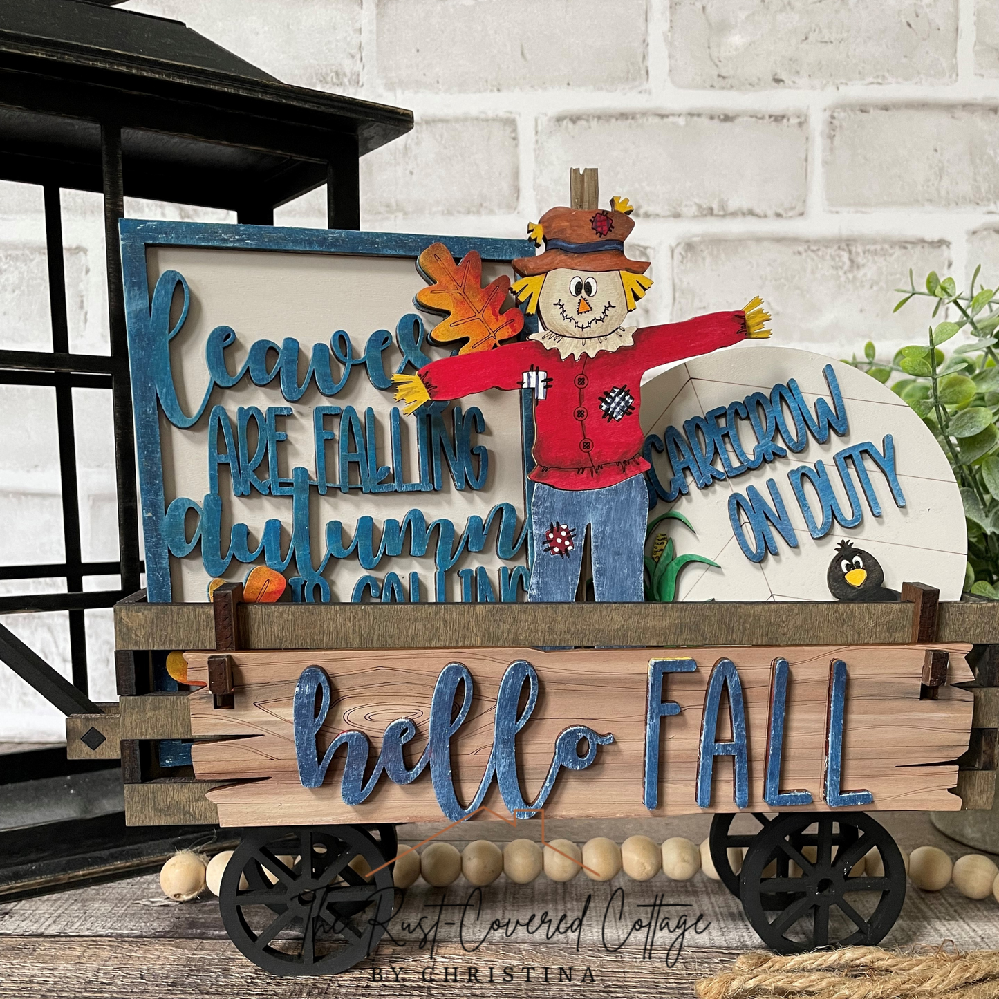 Scarecrow on Duty Interchangeable Wagon Set | Unfinished Laser Cut DIY Wood Kit