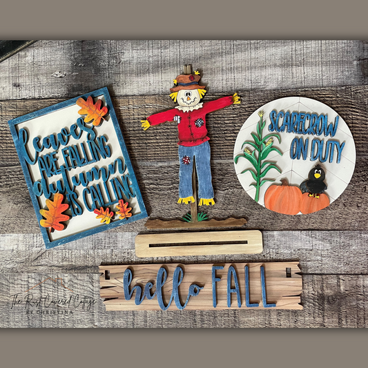 Scarecrow on Duty Interchangeable Wagon Set | Unfinished Laser Cut DIY Wood Kit