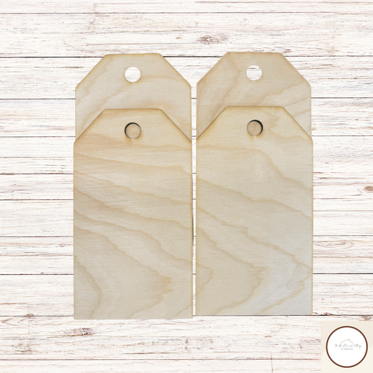 Wood Tags- Set of 4| DIY Laser Cut|
