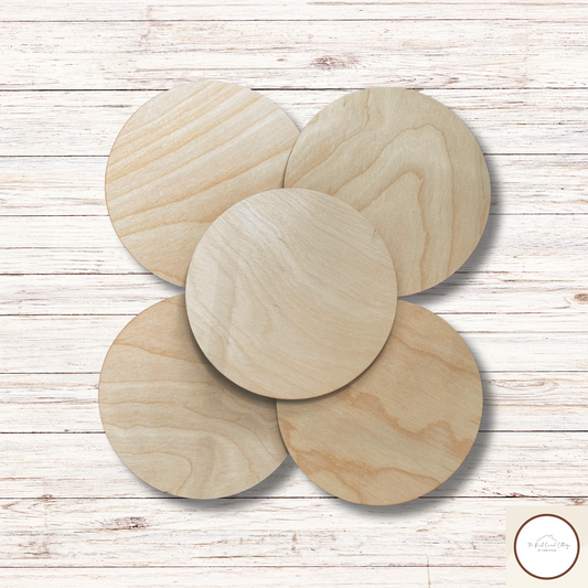 Wood Rounds Set of 5 - 7" Blank Discs| DIY Crafts