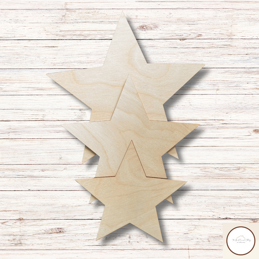 Wood Star Set of 3| DIY Wood| Laser Cut