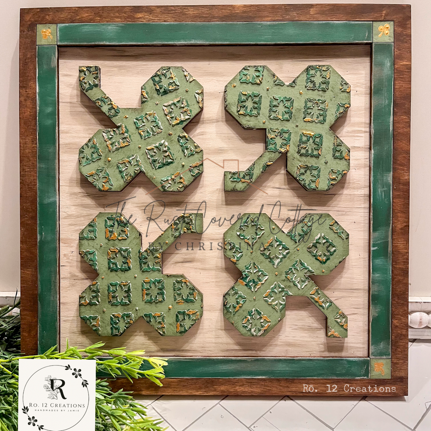 Shamrocks All Around Barn Quilt Block