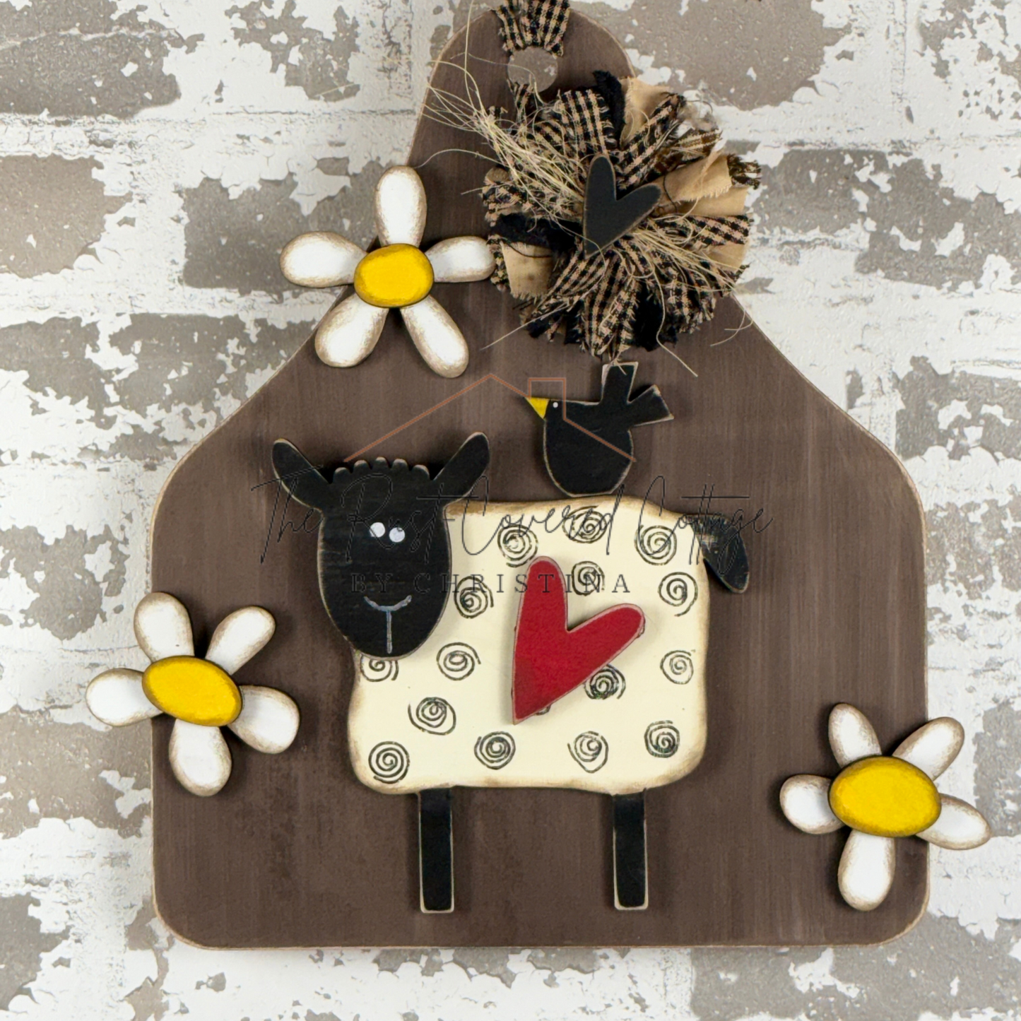 Farmhouse Cow Tag Hanging Sign – DIY Wood Kit