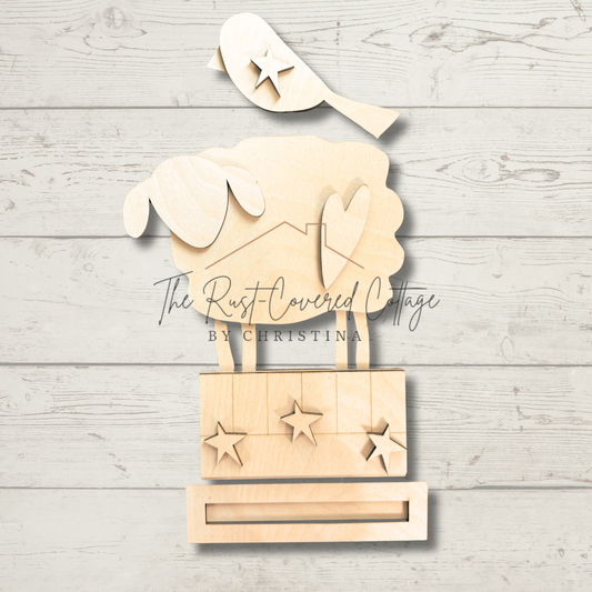 Sheep and Crow Stack | DIY Laser Cut Wood Kit